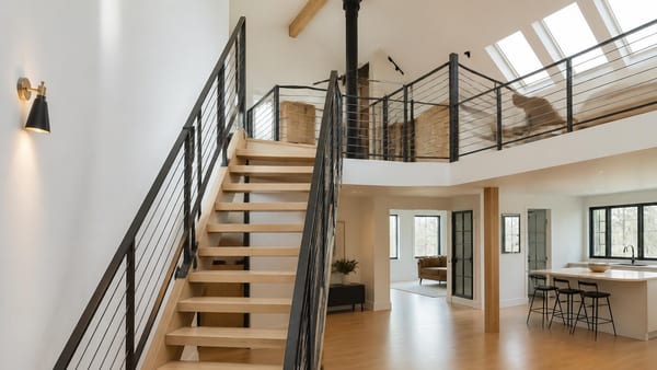 Repenser l'accès à la mezzanine transforme la circulation et libère de précieux mètres carrés dans les petits logements.