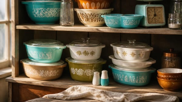 Les ustensiles Pyrex vintage des années 50-80 atteignent des sommes considérables sur le marché de la collection.