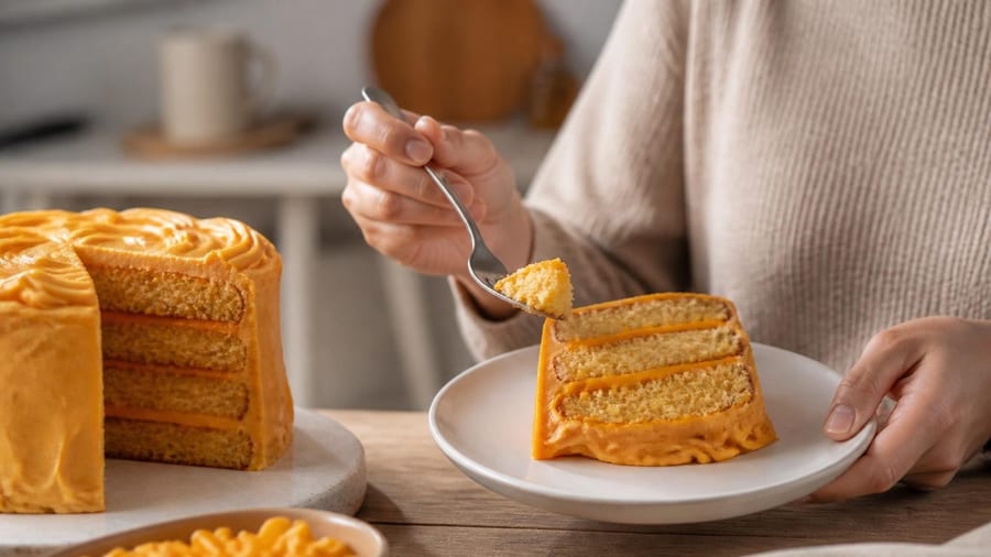 J’ai goûté au gâteau fait avec le fromage au macaroni Kraft Dinner, voici mon avis