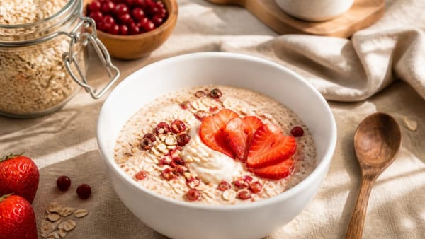Préparez vos matins en quelques gestes le soir : ce porridge sans cuisson conjugue saveur, praticité et équilibre nut…